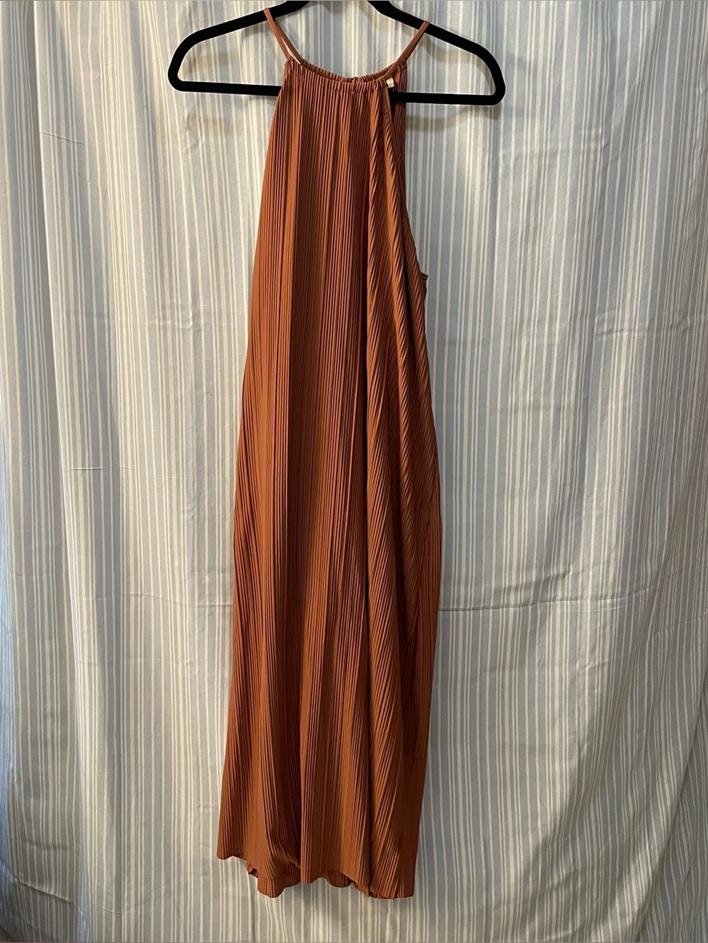 A New Day Plisse Pleated Halter Midi Dress